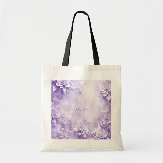 Purple White Flowers Tote Bag (Front)