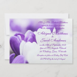 Purple & White Flowers - Wedding Invitation