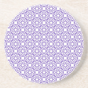 Purple White Geometric Seamless Pattern Coaster