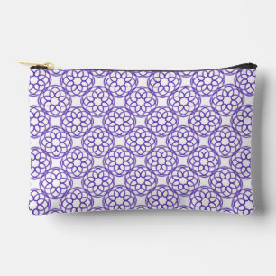 Purple White Geometric Seamless Pattern Small Accessory Pouch