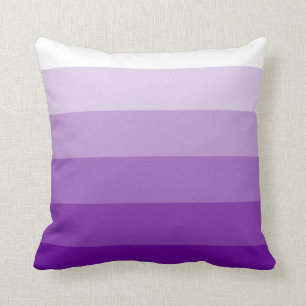 Purple White Gradient Stripes Cushion