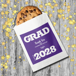 Purple White Graduation Party Favour Bag