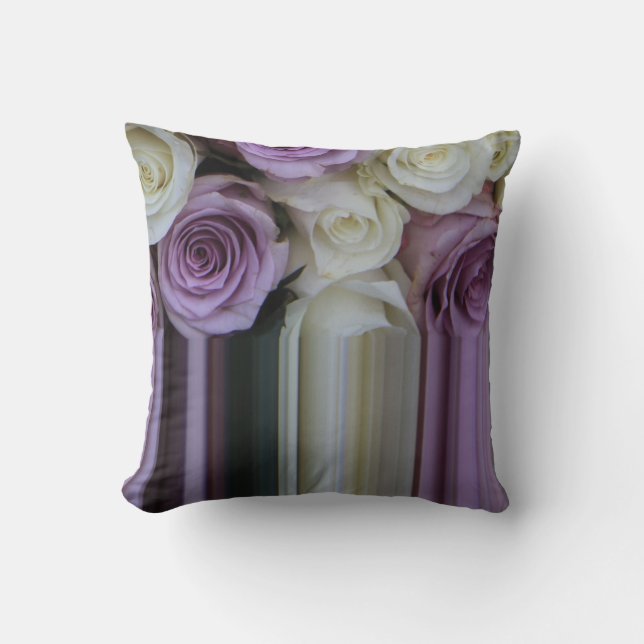 Purple White Graphic rose throw pillow (Front)