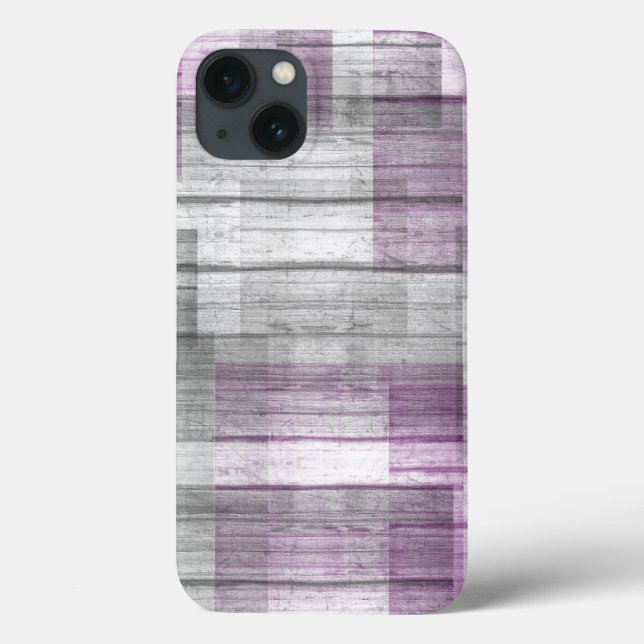 Purple White Grey Black Wood Fabric Texture Ace Pr Case-Mate iPhone Case (Back)