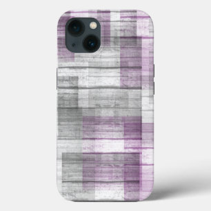 Purple White Grey Black Wood Fabric Texture Ace Pr iPhone 13 Case