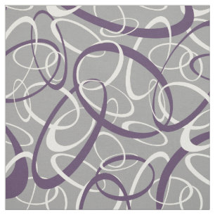 purple white grey geometric loops pattern fabric