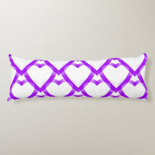 Purple White hearts Body Cushion