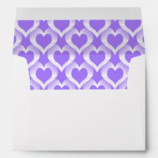 Purple White Hearts Pattern Envelope (Back (Bottom))