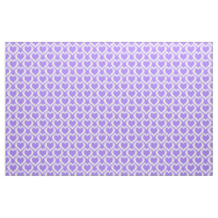 Purple White Hearts Pattern Fabric