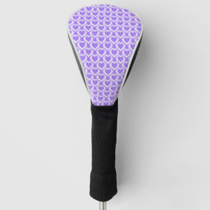 Purple White Hearts Pattern Golf Head Cover