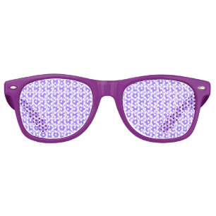 Purple White Hearts Pattern Retro Sunglasses
