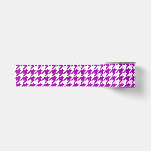 Purple White Houndstooth Check Satin Ribbon