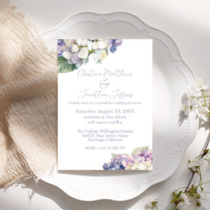 Purple & White Hydrangeas Invitation