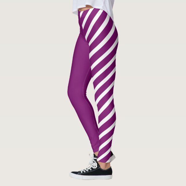 Purple & White Jester Leggings (Left)