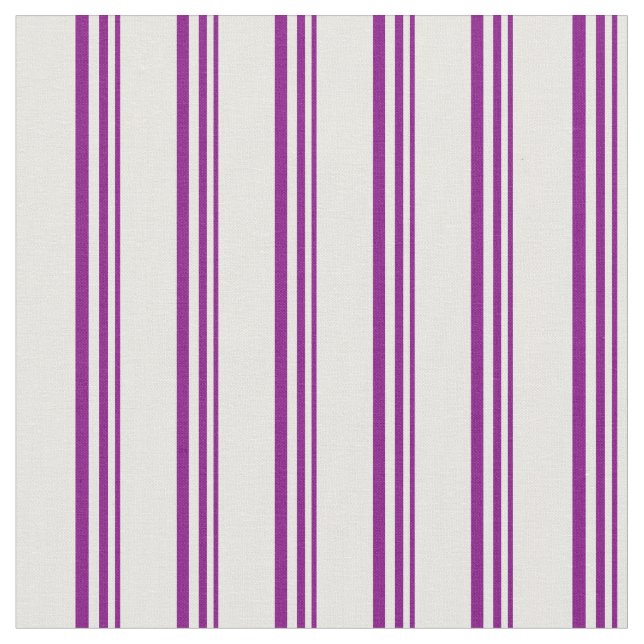 Purple & White Lined/Striped Pattern Fabric (Close Up)