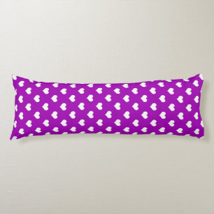 Purple White Love Heart Pattern Design Body Cushion