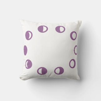Purple White & lunar moon pillow