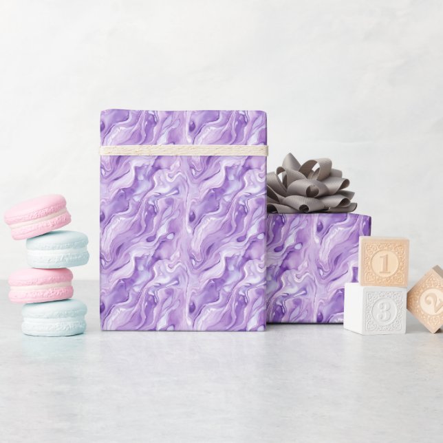 Purple & White Marble  Wrapping Paper (Baby Shower)