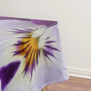 Purple white pansies tablecloth