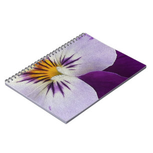 Purple white pansy cutout notebook