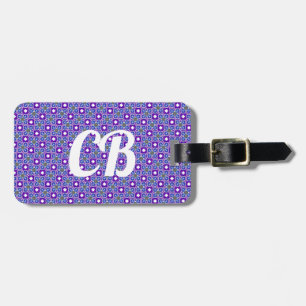 Purple White Pattern Luggage Tag