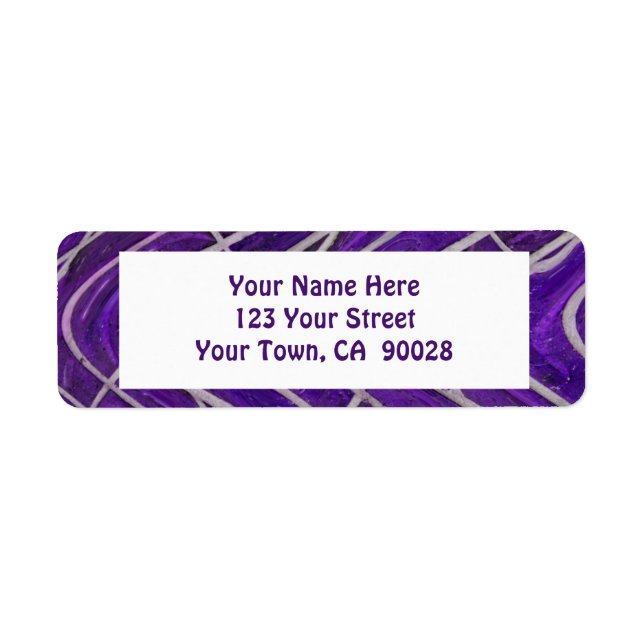 purple white pattern return address label (Front)