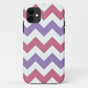 Purple White Pink Chevron Zigzap Pattern iPhone 11 Case