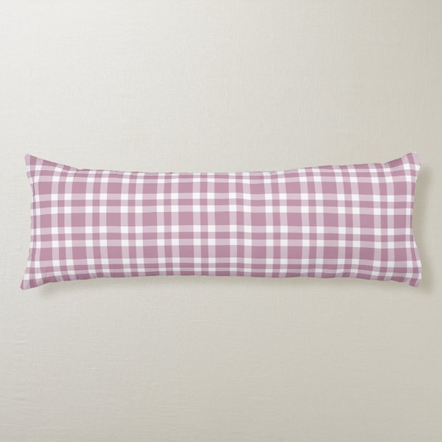 Purple White Plaid Pattern Body Cushion (Front)