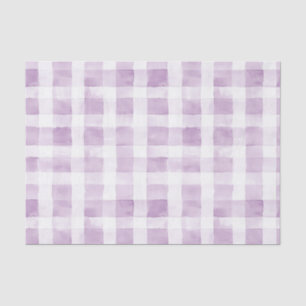 Purple White Plaid Stripes  Tissue Paper