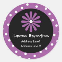 Purple & White Polka Dot Address Labels