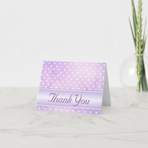 Purple / White Polka Dot Scrapbook Paper Thank You Card