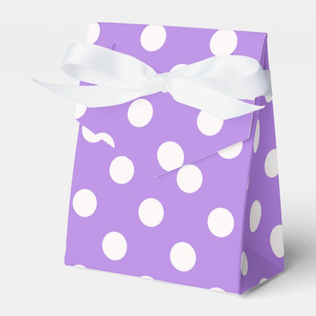 Purple & White Polka Dots Birthday Party Favour Box (Front Side)