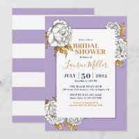 Purple White Rose Carnation Floral Bridal Shower