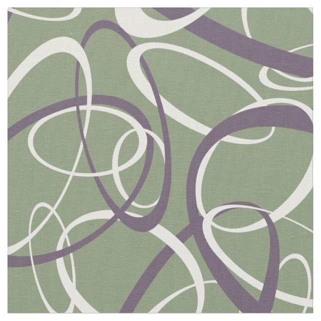 purple white sage geometric loops pattern fabric (Close Up)