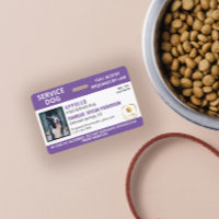 Purple White Service Dog Logo & Photo ID
