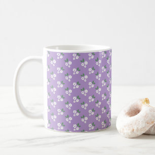 Purple White Simple Calico Pattern Coffee Mug