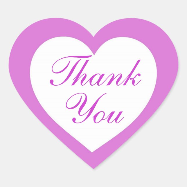 Purple white simple heart thank you stickers (Front)