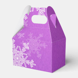 Purple White Snowflakes Minimalist Christmas Favour Box