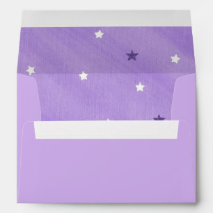 Purple White Stars Lavender Envelopes