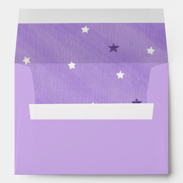 Purple White Stars Lavender Envelopes (Back (Bottom))