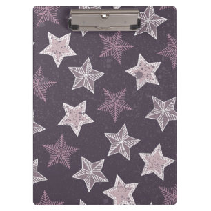 Purple White Stars Starry Sky Space Astronome Clipboard