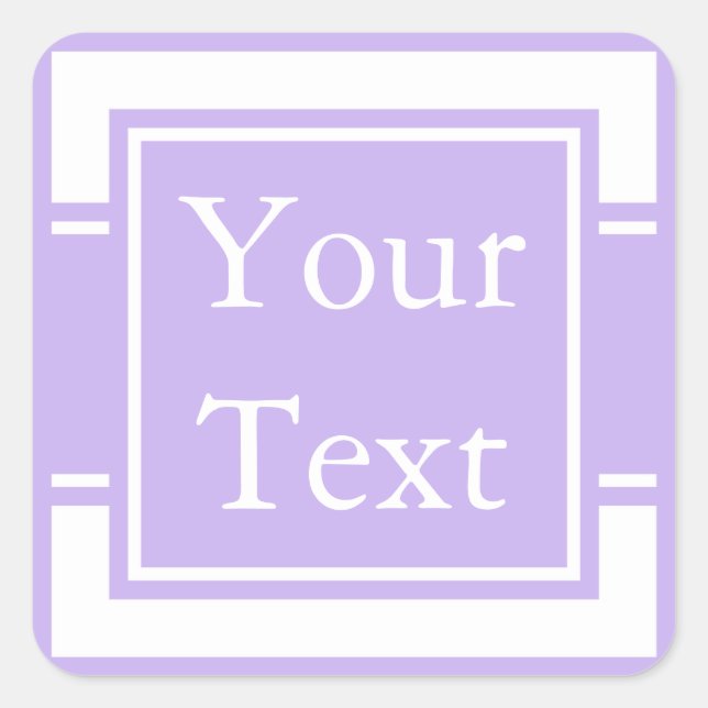 Purple & White Sticker or Label w/ Custom Text (Front)