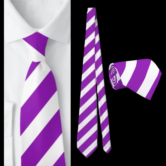 Purple White Striped Pattern          Tie (Creator Uploaded)