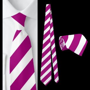 Purple White Striped Pattern Tie