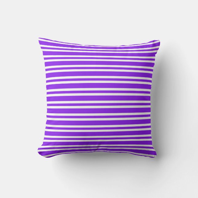 Purple White Stripes Seamless Pattern Cushion (Front)