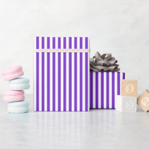 Purple & White Stripes Wrapping Paper