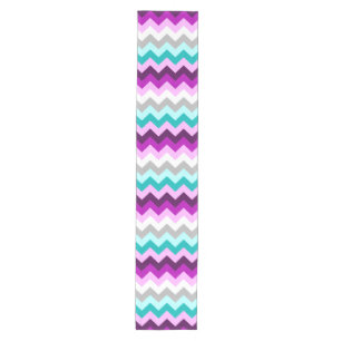 Purple White Teal Chevrons Medium Table Runner
