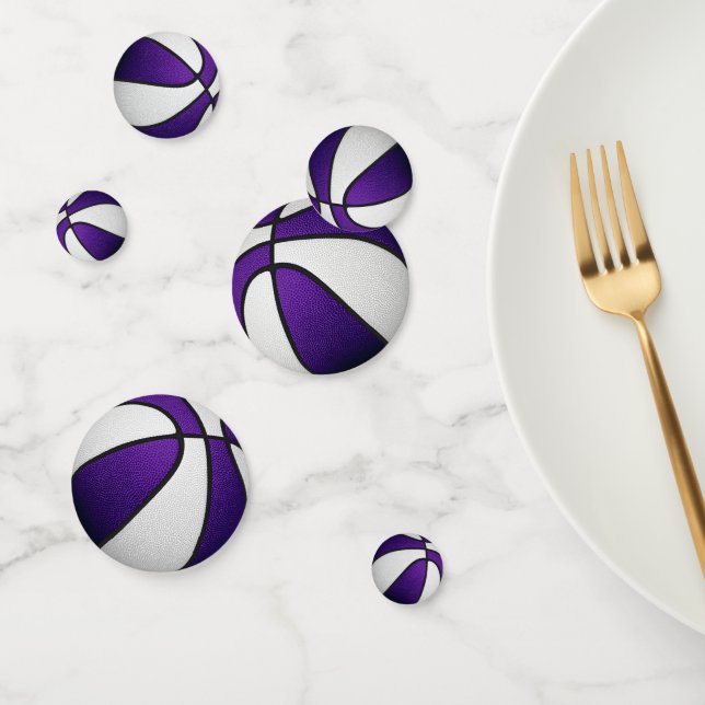purple white team colours basketball party confetti (Group)