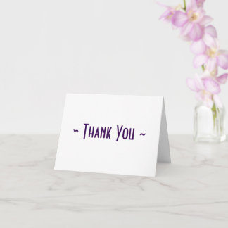 Purple & White Text-Based Folded Thank You Card