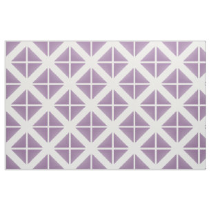 Purple White Trendy Triangles Pattern Fabric